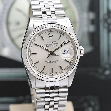 Rolex Datejust 36 Stahl Ref :16234 Rolex Box & Papiere von 